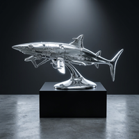 Sculpture Technologique de Dinosaur Shark KUROKAWA, Finition Électroplaquée, Thème Déesse Mécanique, pour Décoration de Bar, KTV, Hôtel Esports