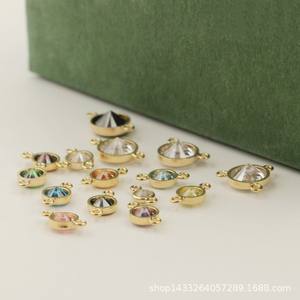 Joyería Vintage piedra natal permanente circón pulsera collar conector oro relleno bisel ajuste no deslustre encantos 14K - Product Image 6