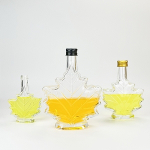 Noel düğün hediyesi 50ml 100ml 8oz akçaağaç şekli kristal cam likör şişesi vida ile Metal kapak saf şurup şarap viski için - Product Image 2