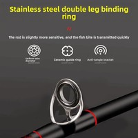 Canne à pêche en acier inoxydable pour radeau/leurre, avec anneaux de guidage en céramique à double patte et œillets de guidage de ligne, pour modification de canne de pêche DIY