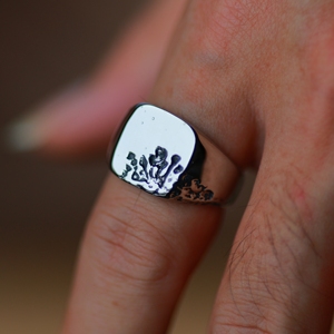 Anillos <span class=keywords><strong>de</strong></span> acero inoxidable personalizados para hombre y mujer, con textura <span class=keywords><strong>de</strong></span> roca, lava, superficie, hip hop, <span class=keywords><strong>rock</strong></span> <span class=keywords><strong>and</strong></span> <span class=keywords><strong>roll</strong></span>, punk - Product Image 2