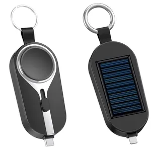 2024 New Arrival 4 In 1 Mini Portable Solar Power Bank 3000mAh Smart Watch Charging Key Chain Power Bank For iPhone/Android