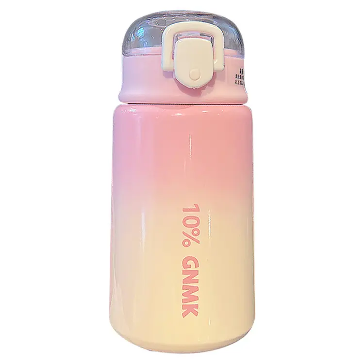 Gradient Color Thermal Insulated Bottle Portable Outdoor With Straw New Trend Water Drinking Bottle Sports Bottle