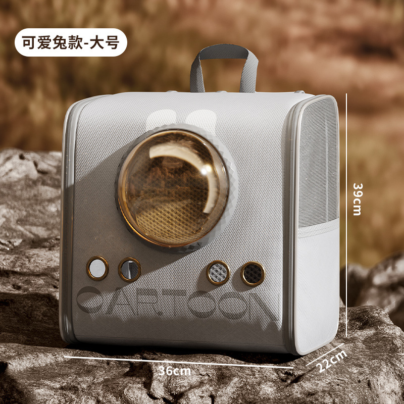 Cute rabbit style gray large size-breathable backpack