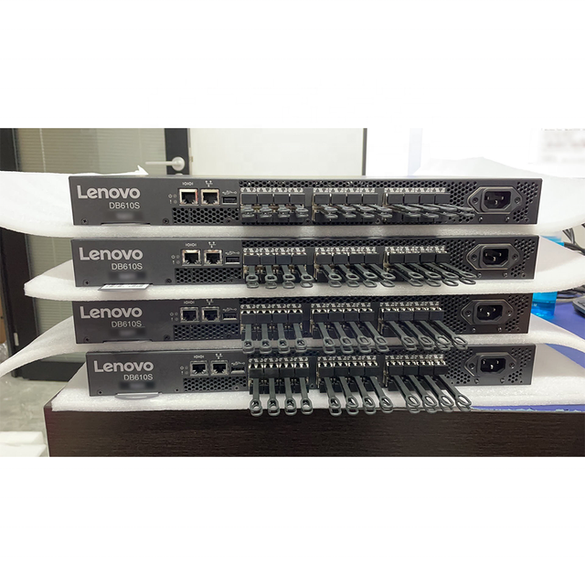 6559F1A/6559-HC4 for ThinkSystem DB610S Fibre Channel Switch ENT Bundle 24 Ports Licensed 24x 16Gb SWL SFPs 1 PS Rail Kit 3Yr