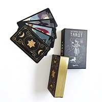 Boîte cadeau personnalisée OEM pour cartes de tarot avec couvercle et fond, cartes d'oracle personnalisées CMYK avec dorure à chaud (couleurs personnalisables)