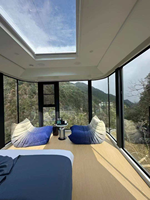 Casa Cápsula Espacial de Lujo, Cabaña Prefabricada Modular Moderna con Ventanas Panorámicas para Resort y Alojamiento Turístico