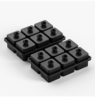 OEM ODM Moule à glaçons en silicone sans BPA, grande taille, 6 cavités, flexible, forme prisme, noir, marque YYH, outils pour la crème glacée