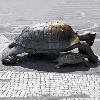 Sculpture de tortue en bronze réaliste grandeur nature, décor de jardin et d'aquarium, artisanat d'artiste professionnel