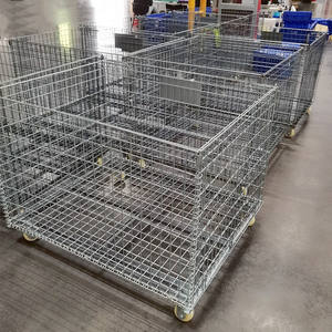 قفص للمستودع ، سلك قابل للطي شديد التحمل ، قفص تخزين مجلفن قابل للطي - Product Image 5