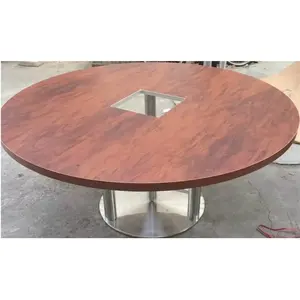 Round large cutting hole hot pot restaurant tables furniture supplier