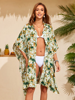 Baju Pantai Wanita Motif Cetak, Atasan Pantai Kasual Longgar untuk Liburan Musim Panas, Pelindung dari Sinar Matahari