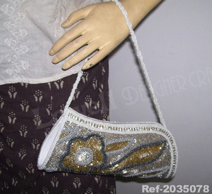 white & black Ladies party clutch purse - Product Image 4