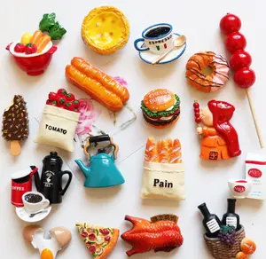 Cute 3d Resin Kitchen Food fridge magnets Korea Egg Bread Home Decorative refrigerator magnet