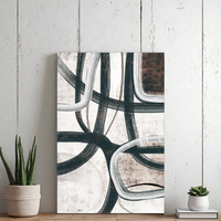 Impression sur toile abstraite minimaliste moderne, lignes noires et blanches, grande taille, encadrée, décoration murale pour la maison