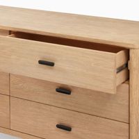 Vente à chaud de meubles de chambre à coucher d'angle en bois de couleur moderne contemporaine personnalisée commodes en bois à 6 tiroirs