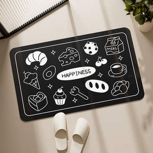 Tapis de bain simple rectangulaire en terre de diatomée, absorbant, antidérapant, design minimaliste pour salle de bain, entrée, usage domestique - Product Image 5