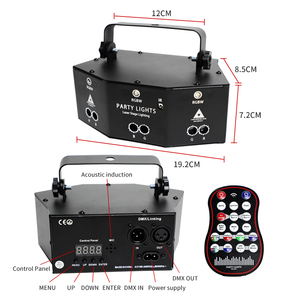 Équipements DJ professionnels : Projecteur laser à faisceau 9 yeux RVBW 4-<span class=keywords><strong>en</strong></span>-1, éclairage de scène à tête mobile LED pour discothèques et soirées - Product Image 2