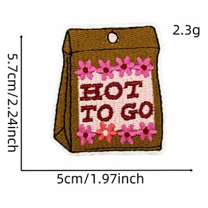 Phim hoạt hình tự làm màu hồng vài vá mô hình hợp thời trang Slogan vải sắt trên các bản vá lỗi - Product Image 3