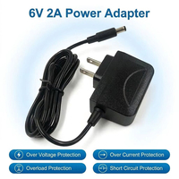 Adaptateur secteur mural 12W avec prise US 6V 2A, adaptateur secteur AC DC 6V 2A pour routeur, tensiomètre, haut-parleur