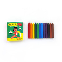 Crayones de Cera para Dibujo Artístico No. 66, Ecológicos, No Tóxicos, con Certificación CE, Juego de 12 Colores en Caja, para Niños