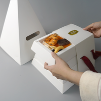 PACKINWAY personnalisé arabe nouveau 3 couches pyramide forme alimentaire à emporter boîte traiteur conteneur Dessert pâtisserie Snack pyramidal boîte
