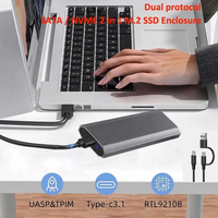 Casing Ssd protokol ganda Mini Nvme M.2 Nvme Ssd casing Usb 3.1 Tipe C Enclosure Ssd Ngff
