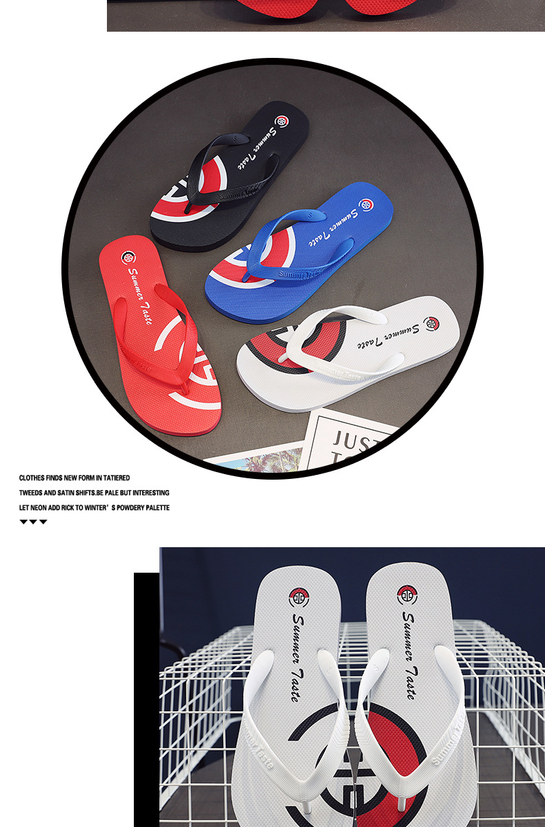 PVC Flip Flops Slippers Men Summer Anti-skid Outdoor Korea Casual Light Beach Sandals