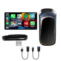 Dongle CarPlay sans fil 2in1 et adaptateur automatique Android sans fil Systèmes intelligents AI Smart Box pour apple avec jeu de voiture filaire