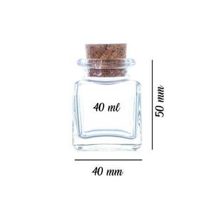 Tarros de vidrio cuadrados de 50 ml con tapones de corcho - Product Image 2
