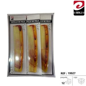 Spazzola per Capelli Gialla con Strisce Marroni, Pettine Piatto per Capelli - Product Image 3