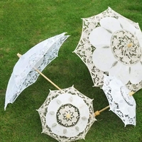 Parasol de Mariage Élégant en Dentelle Blanche, Parapluie Vintage en Dentelle Florale pour la Mariée, Accessoire de Photographie, Vente en Gros