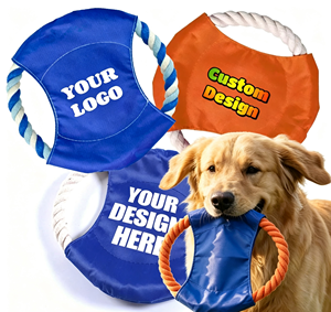 Disco Volante Promozionale Personalizzato per Cani in Corda <span class=keywords><strong>di</strong></span> Cotone Resistente per Giochi <span class=keywords><strong>di</strong></span> Riporto e Tiro alla Fune - Product Image 3