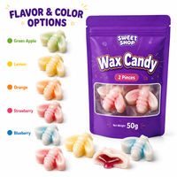 Bonbons comestibles en cire de cire d'abeille, en vrac, fourrés à la confiture, assortiment de friandises de fête en forme d'animaux 3D, qualité alimentaire