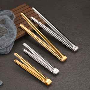 304 Stainless Steel Bare Body Ice Clip Restaurant Metal Barbecue <b>Tongs</b> Multifunctional Outdoor Picnic Food <b>Serving</b> <b>Tongs</b> - Product Image 1