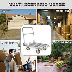 उहोलन एसयूएसटी-500 स्क्वायर ट्यूब स्टेनलेस स्टील प्लेटफार्म हैंड कार्ट ट्रॉली क्षमता 500 किग्रा - Product Image 5