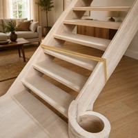 Escaliers droits modernes en bois massif sur mesure, escaliers courbes et rampes en fer forgé pour villas et appartements intérieurs