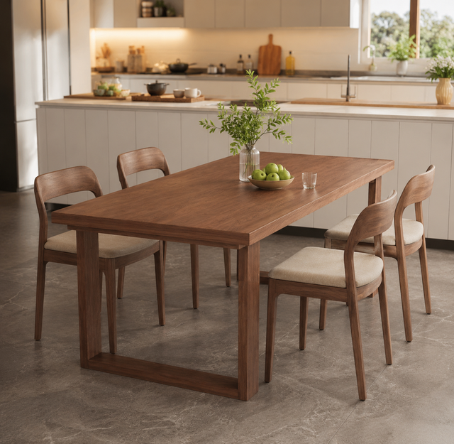 Modern Wooden Kitchen Dining Table Hot Selling Restaurant Furniture Rectangular Dining Table for Restaurant Gathering