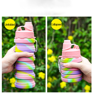 Silicone Water Sport Portable Folding <strong>Cup</strong> Wholesale <strong>Cups</strong> 500Ml <strong>Collapsible</strong> Foldable Silicon Sports Bottle - Product Image 2