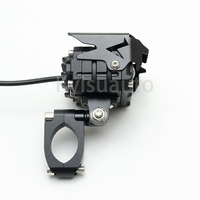 Feux auxiliaires LED pour moto CQL à double lentille, projecteur étanche, lampe antibrouillard pour moto avec support de montage