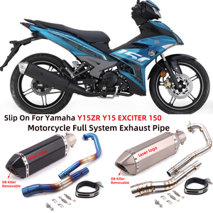 Sistema de Escape completo para motocicleta <span class=keywords><strong>Yamaha</strong></span>, silenciador modificado con tubo de enlace delantero DB Killer, para Y15ZR Y15 EXCITER 150 - Product Image 4