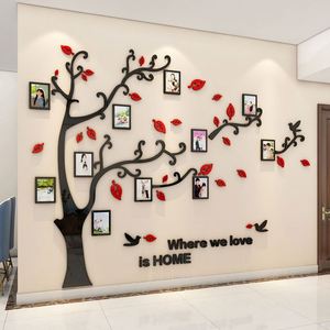 Autocollants muraux 3D en acrylique effet miroir pour cadre photo d'arbre, décoration murale pour canapé et fond TV, autocollants DIY pour cadre photo familial - Product Image 3