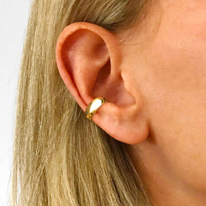 ROXI S925 Argent Sterling Polyvalent Tendance Surface Large Brillante Simple Clip d'Oreille Plaqué Or 18K - Product Image 5
