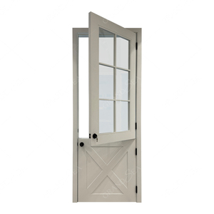 דגם האחרון דלתות עץ מלא טעם עם עיצוב זכוכית - Product Image 2