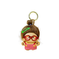 Zhuoyou Crazy Baby Petite poupée en peluche, mignonne et originale, avec cheveux bouclés, porte-clés, pendentif de sac unisexe distinctif, rembourrée en coton PP, 11-30CM, pour fête