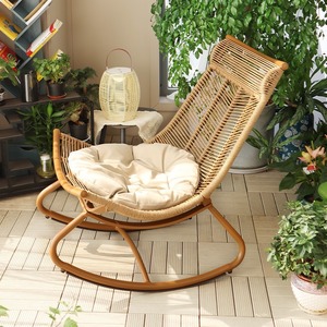 Sillas de salón para exteriores, tumbonas para adultos, balcón de ocio, mecedora, reclinable, mecedora tejida, silla de ratán para <span class=keywords><strong>siesta</strong></span> para ancianos - Product Image 2