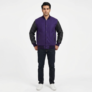 Meilleur prix de gros – Blouson universitaire personnalisé pour homme – Style hiver tendance avec col montant – Coupe confortable, respirant et séchage rapide – Personnalisable - Product Image 1