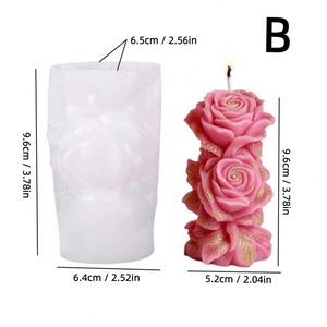 Rose Flower Column <b>Silicone</b> Cake Mold DIY Flower Aromatherapy Candle Mold High Temperature Resistant Food Gradefor <b>Baking</b> - Product Image 5