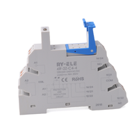 Relais électromagnétique miniature RY-ELE 41F-2Z-C4-1 à enfoncement fin, 16A 250VAC, bipolaire 2CO, étanche, interface rail DIN