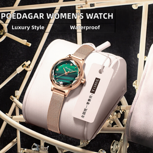 Reloj de cuarzo informal de lujo para mujer Poedagar, acero inoxidable de alta calidad, resistente al agua, luminoso, 32mm, esfera de diámetro, banda de moda - Product Image 3